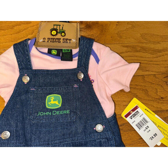 NWT John Deere size 6-9 months girl dress Blue Jean Jumper 6 9 Months - Picture 2 of 5